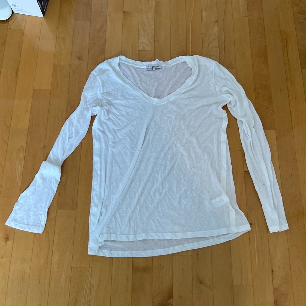 Helmut Lang White Long Sleeve Size Small